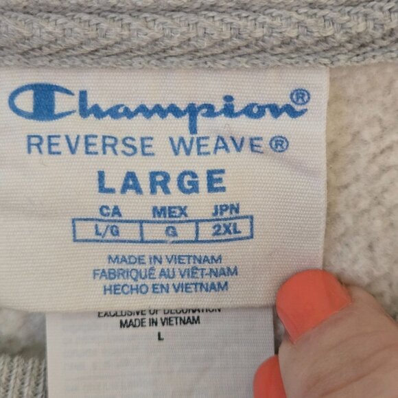 Champion 80s All Over Logo Print Reverse Weave Crewneck Sweatshirt Size L - Picture 5 of 6